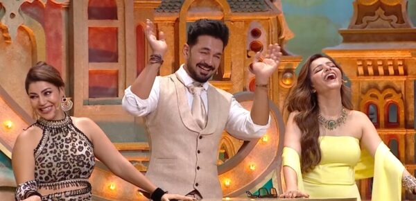 Pati Patni Aur Panga Season 1 Episode 27 Debina, Abhinav, and Rubina laughing together