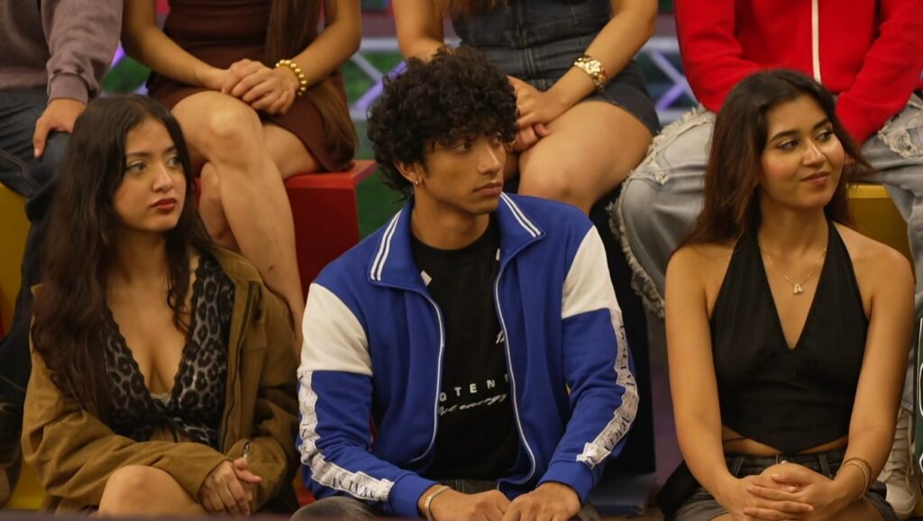 MTV Splitsvilla X6 Episode 31 Ruru Thakur, Yogesh Rawat, and Akanksha Choudhary love triangle trio