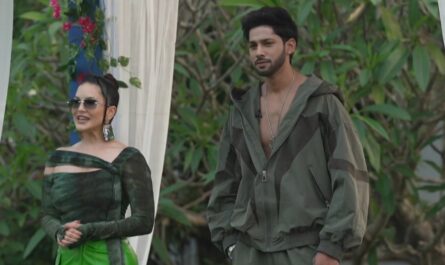 Baseer Ali standing alongside Sunny Leone on MTV Splitsvilla X6 Episode 42