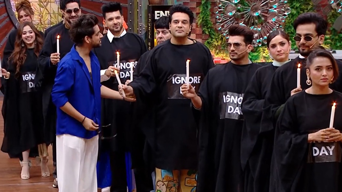 All the fellow contestants teasing Samarth on his birthday celebrating ignore day Laughter Chefs 3 EPISODE April 25, 2026.