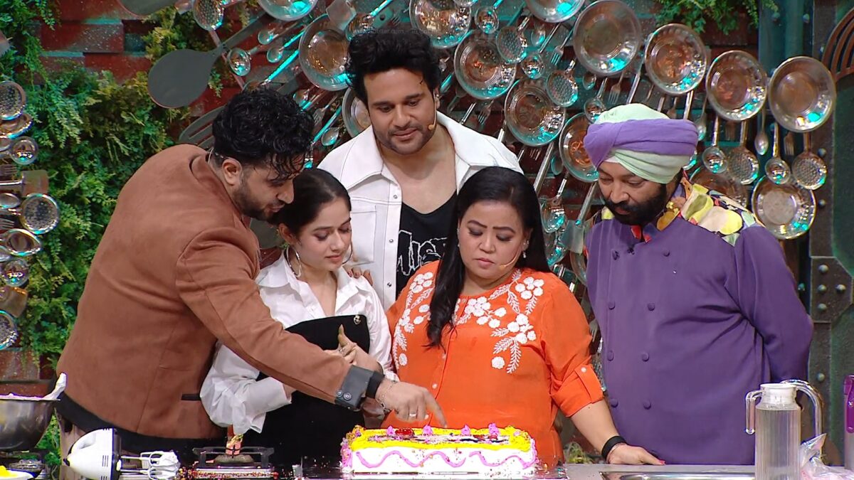The episode 64 of Laugter Chefs Season 3 June 28, 2026 Chef Harpal judging cake cooked by Jannat and Aly