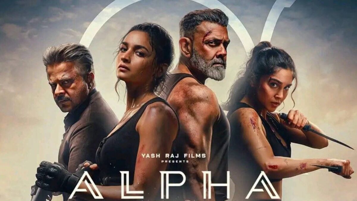 Alia Bhatt, Anil Kapoor, Bobby Deol, and Sharvari Wagh on Alpha poster