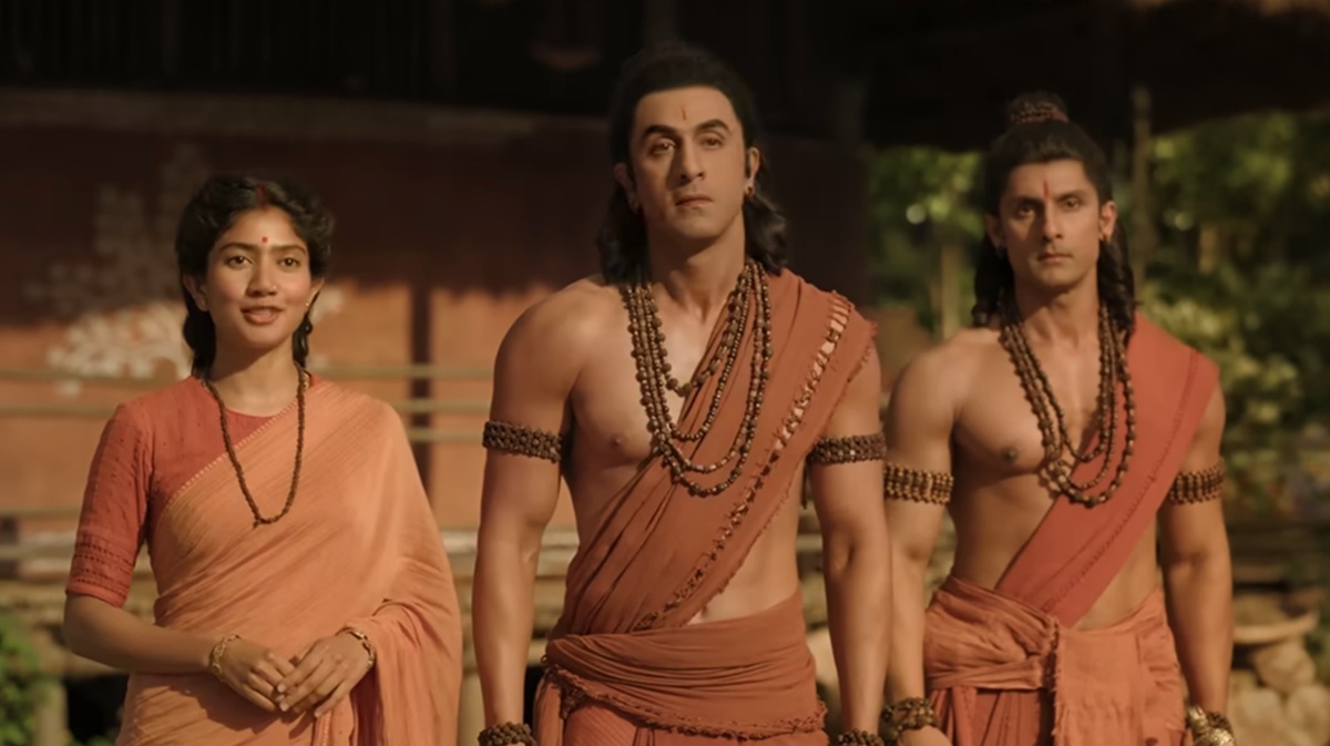 Ramayana 2026 film trailer Sita Mata standing alongside Prabhu Shree Ram and Laxamana.