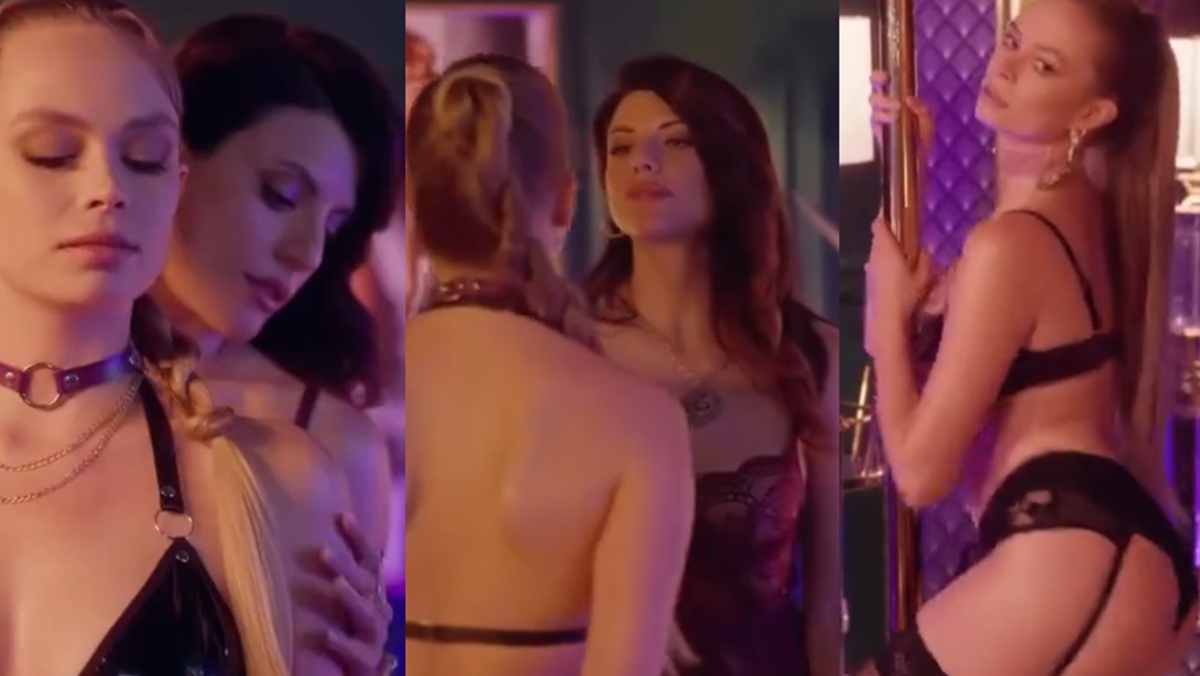 Viktoriya and Ella lesbian BDSM scenes from Sold to the Mafia Queen